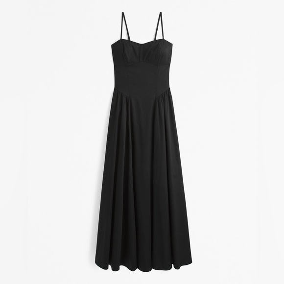 Abercrombie & Fitch Dresses & Skirts - NWT Abercrombie & Fitch Black Dipped Waist Sweetheart Maxi Dress—Size LP